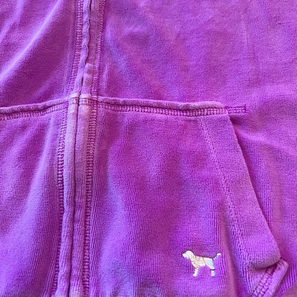 Y2K PINK Victorias Secret Purple Velour Velvet Track Suit Set Small Medium - Picture 5 of 15